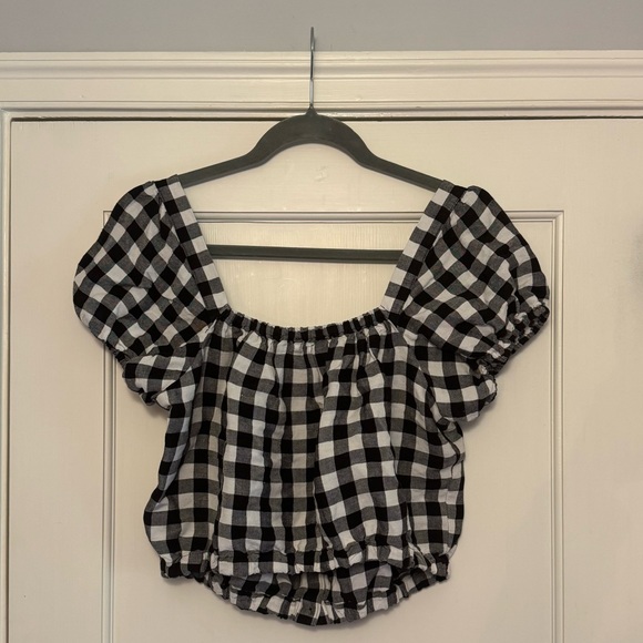 Madewell Black and White Gingham Blouse - Picture 2 of 3